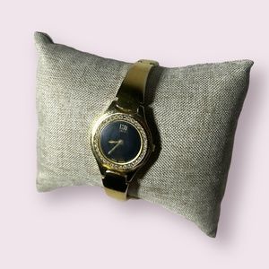 ESQ Movado Watch Gold Tone Swarovski Crystals